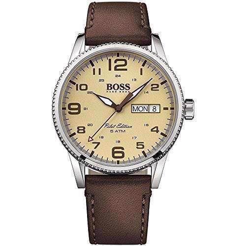 Image of Hugo Boss Pilot Sølv Quartz herre ur, model 1513332